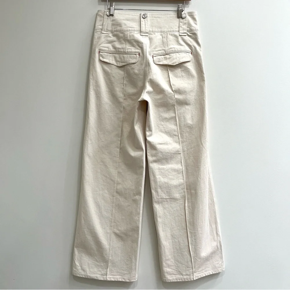 Isabel Marant Pants Creamy White (Ecru) Dilemony Denim Trousers 38 U.S Size 6